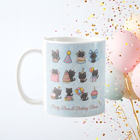 Kawaii Black Cat Birthday Mug | Birthday Meows Kaffeetasse