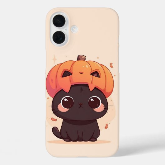 Kawaii Black Cat Case-Mate iPhone Hülle (Rückseite)