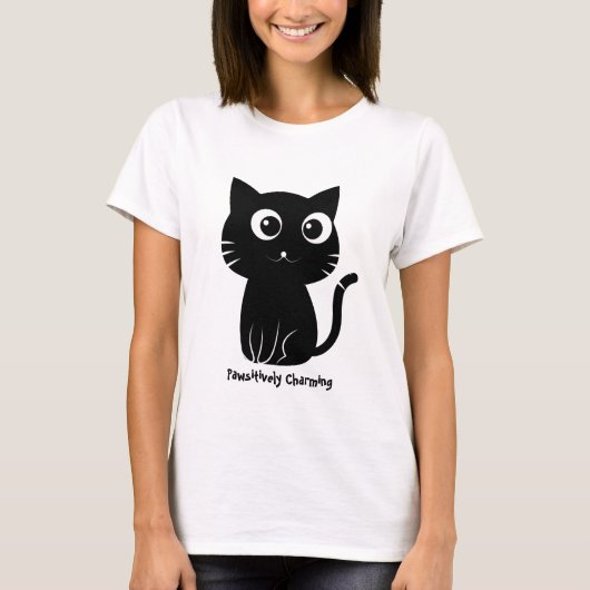 Kawaii Black Cat - Design-T - Shirt für Niedliche (Vorderseite)