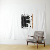 Kawaii Black Cat in Pumpkin Niedlich Felt Hallowee Wandteppich (Beispiel (Horizontal))