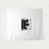 Kawaii Black Cat in Pumpkin Niedlich Felt Hallowee Wandteppich (Vorderseite (Horizontal))