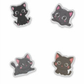 Kawaii Black Cat Pack Niedlicher Cartoon Cat Decal Aufkleber (Vorderseite)