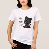 Kawaii Black Cat T-Shirt Tri-Blend Shirt (Vorderseite)