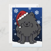 Kawaii Black Spitz Weihnachten (Vorne/Hinten)
