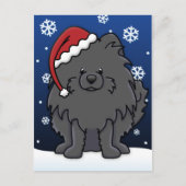 Kawaii Black Spitz Weihnachten (Vorderseite)