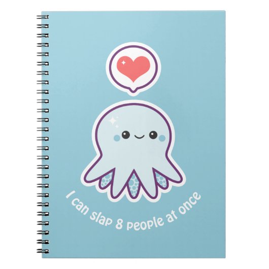 Kawaii Blau-Krake Notizblock (Vorderseite)