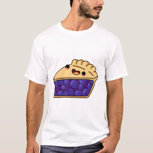 Kawaii Blaubeer-Pie T-Shirt (Vorderseite)