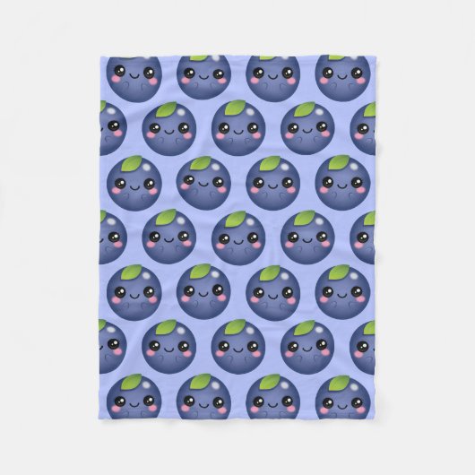 Kawaii Blaubeere Fleecedecke (Vorderseite)