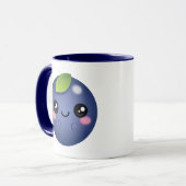 Kawaii Blaubeere Tasse (Vorderseite Links)