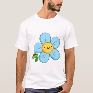 Kawaii Blaue Blume T-Shirt