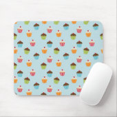Kawaii blauer Kuchen-Musterdruck Mousepad (Mit Mouse)
