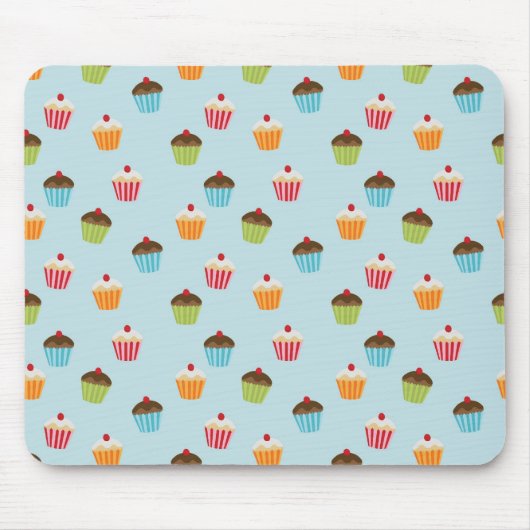 Kawaii blauer Kuchen-Musterdruck Mousepad (Vorne)