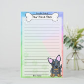 Kawaii blaues Heeler Briefpapier (Stehend Vorderseite)