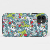 kawaii-blaues Muster Case-Mate iPhone Hülle (Rückseite (Horizontal))