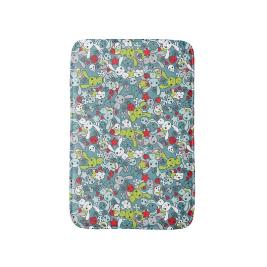 kawaii Blaumuster Badematte (Vorderseite Vertikal)