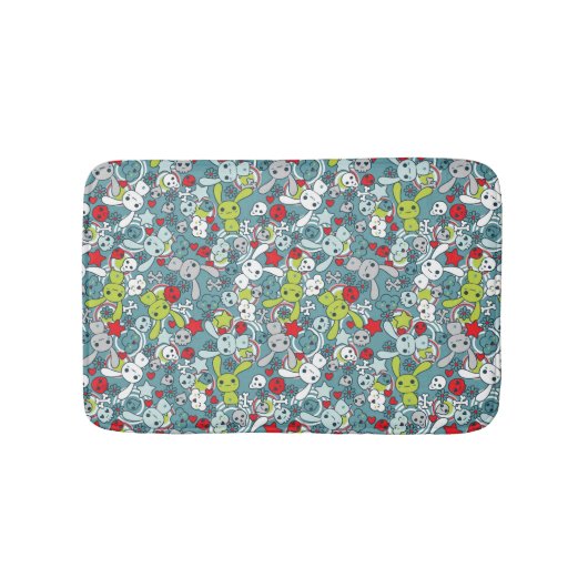 kawaii Blaumuster Badematte (Vorderseite)