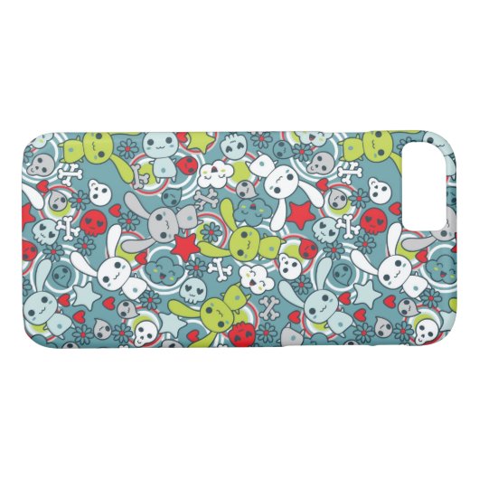 kawaii Blaumuster Case-Mate iPhone Hülle (Rückseite (Horizontal))