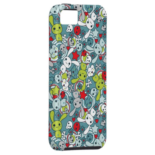 kawaii Blaumuster Case-Mate iPhone Hülle (Rückseite/rechts)
