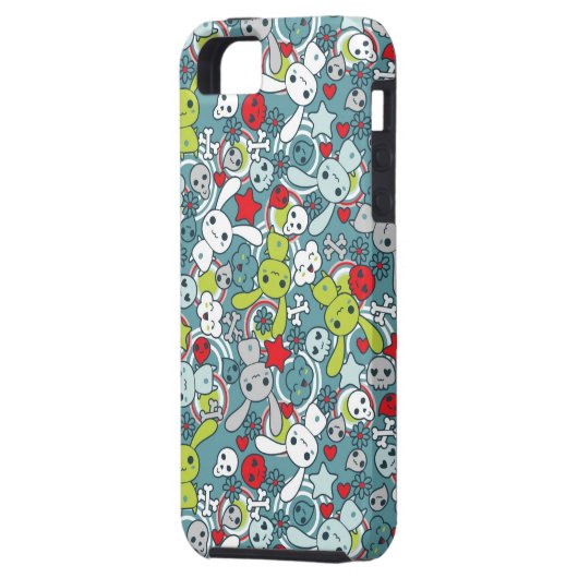 kawaii Blaumuster Case-Mate iPhone Hülle (Rückseite Links)