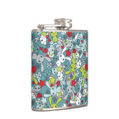 kawaii Blaumuster Flachmann (Rechts)