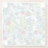 kawaii Blaumuster Glasuntersetzer (Rückseite)