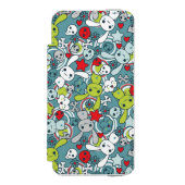 kawaii Blaumuster Incipio iPhone Geldbeutel-Hülle (Folio Vorderseite)
