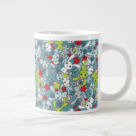 kawaii Blaumuster Jumbo-Tasse (Rechts)