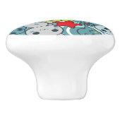 kawaii Blaumuster Keramikknauf (Seitenansicht)