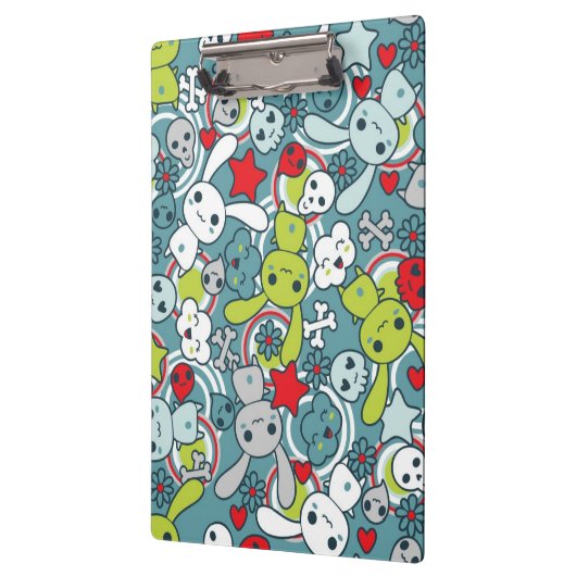 kawaii Blaumuster Klemmbrett (Links)