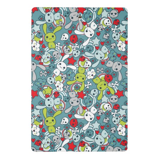 kawaii Blaumuster Mini Klemmbrett (Rückseite)