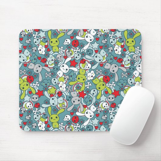 kawaii Blaumuster Mousepad (Mit Mouse)