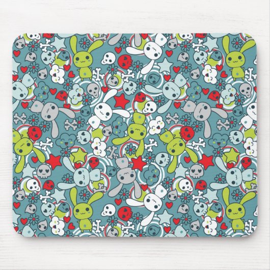 kawaii Blaumuster Mousepad (Vorne)