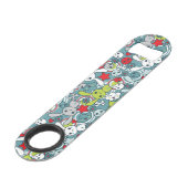 kawaii Blaumuster Speed Flaschenöffner (Vorderseite Schrägansicht)