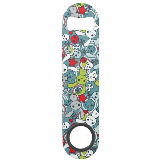 kawaii Blaumuster Speed Flaschenöffner (Vorderseite)