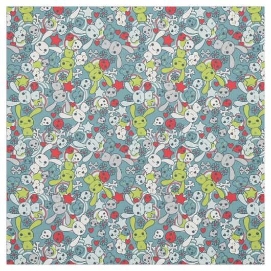 kawaii Blaumuster Stoff (Muster)