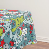kawaii Blaumuster Tischdecke (Beispiel)