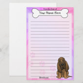 Kawaii-Bloodhound-Stationierung Briefpapier (Vorne/Hinten)