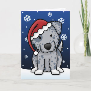 Kawaii Blue Australian Shepherd Christmas Card Feiertagskarte
