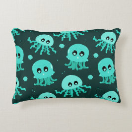Kawaii Blue Jellyfish Pattern Dekokissen