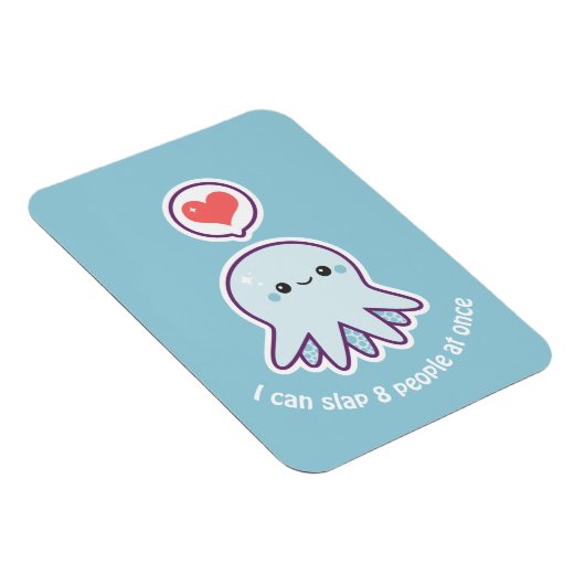 Kawaii Blue Octopus Magnet (Rechte Seite)