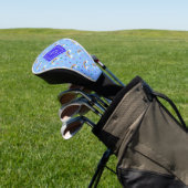 Kawaii Blue Rainbow Clouds Personalisiert Golf Headcover (In SItu)
