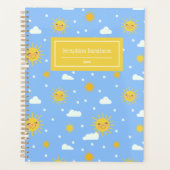 Kawaii Blue Sky Sunshine Personalisierter Name Planer (Vorderseite)