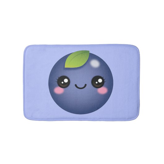 Kawaii Blueberry Bath Mat Badematte (Vorderseite)