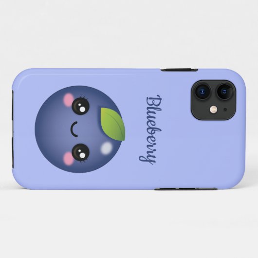 Kawaii Blueberry Case-Mate iPhone Case (Rückseite (Horizontal))