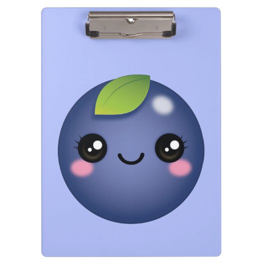 Kawaii Blueberry Clipboard Klemmbrett (Vorderseite)