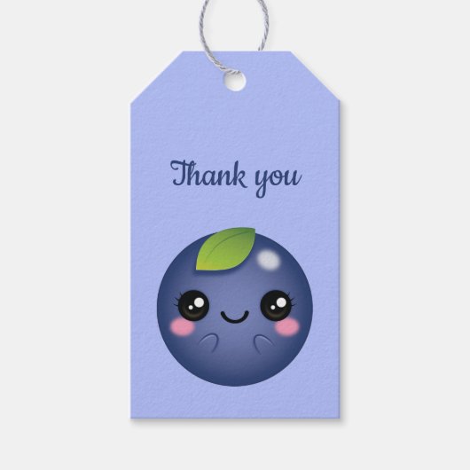 Kawaii Blueberry Geschenkanhänger (Vorderseite)