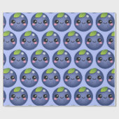 Kawaii Blueberry Geschenkpapier (Flach)