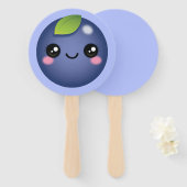 Kawaii Blueberry Hand Fan Fächer (Vorne und Hinten)