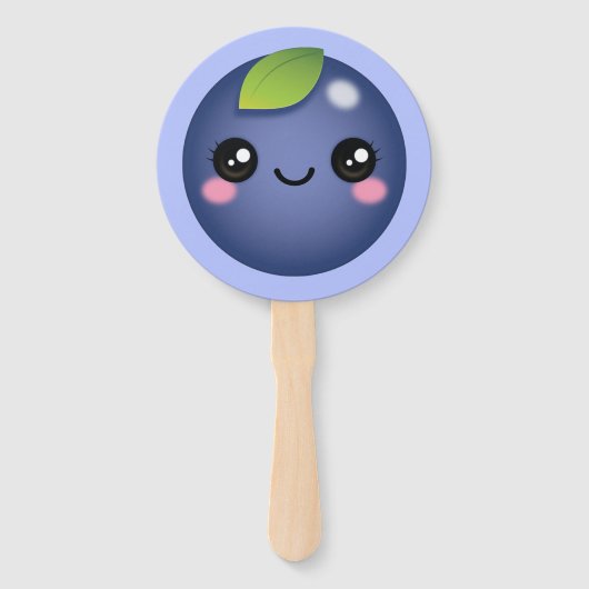 Kawaii Blueberry Hand Fan Fächer (Vorderseite)