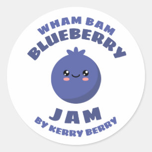 Kawaii Blueberry Jam Runder Aufkleber